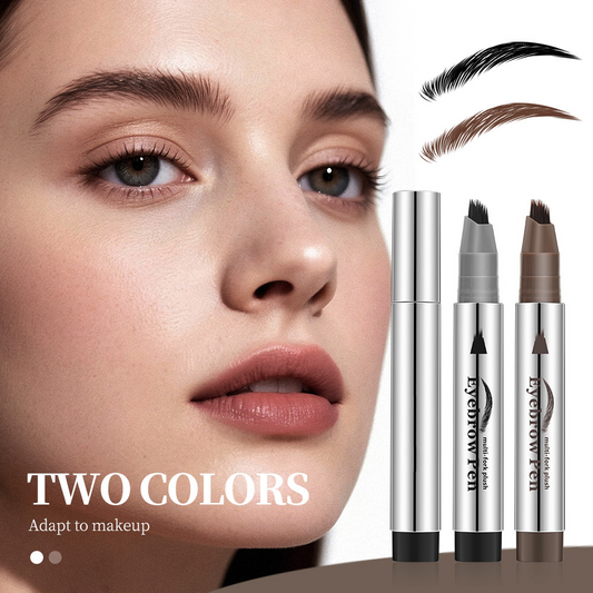 Microblading Eyebrow Pen with 4-Fork Tip, Waterproof Long-Lasting Brow Pencil