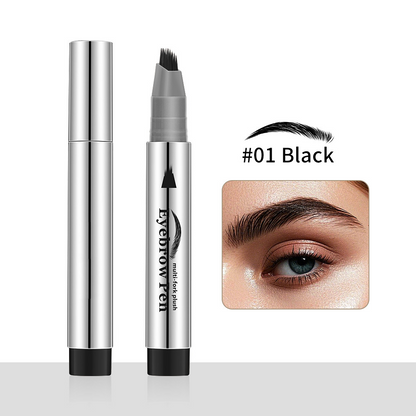 Microblading Eyebrow Pen with 4-Fork Tip, Waterproof Long-Lasting Brow Pencil